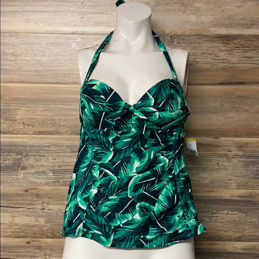 Tropical Escape Tie Front Tankini Swim NWT
